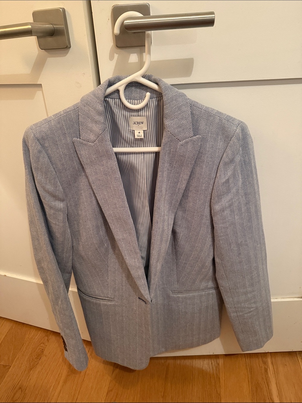 J. Crew Light Blue Herringbone Women's Blazer
